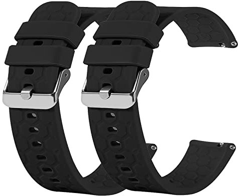 Chofit Armbänder kompatibel mit Amazfit Amazfit Bip 3/GTS 4 Mini/GTS 2 Mini Armband, 20 mm Ersatzarmband aus weichem Silikon für Bip S/Bip U/Bip Series/GTS 3 Smartwatch (2 Schwarz)