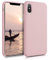 kwmobile Case Compatible with Apple iPhone XS Case - TPU Silicone Phone Cover with Soft Finish - Vintage Pink