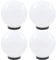 vidaXL 4X LED Gartenleuchte Kugelleuchte Kugellampe Lichtkugel Gartenkugel Leuchtkugel Außenlampe Gartenlampe Außenleuchte Leuchte Lampe Garten 25cm PMMA