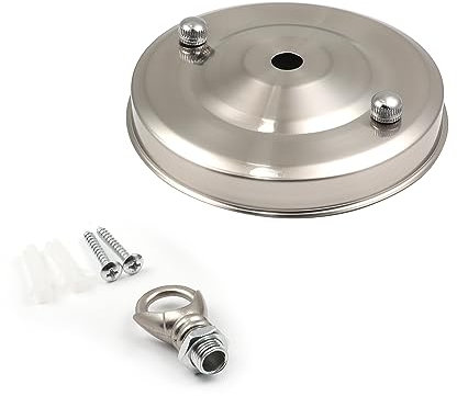 Othmro Pendant Light Fitting, Ceiling Rose Light Holder 4.13/10.5cm Dia, Ceiling Pendant Plate Holder for Hanging Lamps and Lanterns - Nickel 1pc