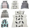 Leonado Vicenti Winter Bettwäsche Thermo Fleece Flausch Kuschelig Warme Garnitur Bettbezüge Set, Größe:4 teilig 155x220 cm, Farbe:Feder weiß schwarz