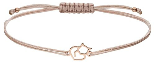 SCHOSCHON Armband Kätzchen 925 Silber rosevergoldet Katze - Muttertagsgeschenk für Tierliebhaber