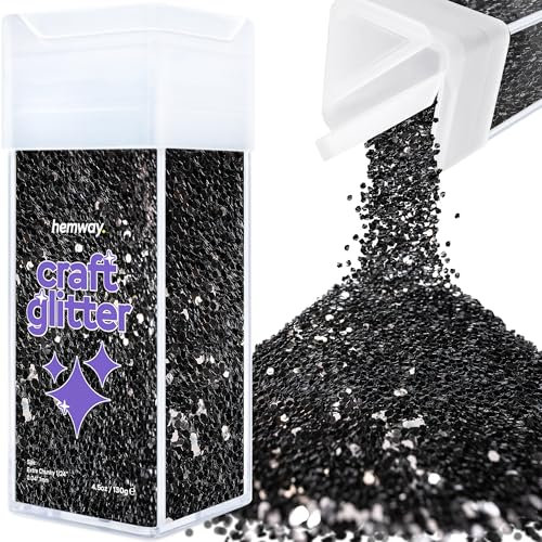 Glitter per bricolage Shaker Tumbler in resina nera Biglietti Gioielli di Natale Candele Extra Chunky Unghie Viso Cosmetici 130g / 4,6 oz