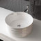 Waschbecken24 | Premium Waschbecken mit Lotus-Effekt für das Badezimmer und Gäste-WC (41x41x18cm, Weiß / A461W)