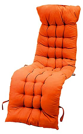 ZZDH Gartenliege Auflagen Sun Lounger Kissen, Lounge-Sessel Pads, Garten Sun Lounger Recliner Bürostuhl Outdoor High Back Stuhl Sitzpad (Color : Orange)