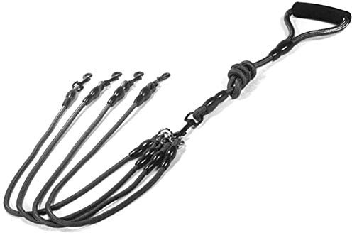 Haokaini Chien Laisse pour 2/3/4 Chiens Pet Marche Coupleurs Plomb Nylon Tressé Corde Réglable Coupleur Aucun Embrouillement Chien Laisse