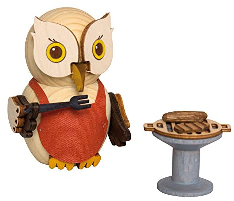 Kuhnert - Dekoration/Holzfigur - Mini Eule mit Grill - ca. 7cm - Made in Germany