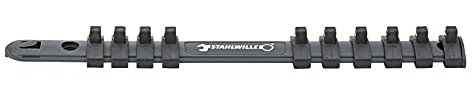 Stahlwille 12916/10 Steckschlüsselleiste Steckschlüssel-Leiste 1/4“ l Klemmleiste zur sicheren Fixierung von 10 Nüssen l für mehr Ordnung und Übersicht in der Werkstatt, Silber