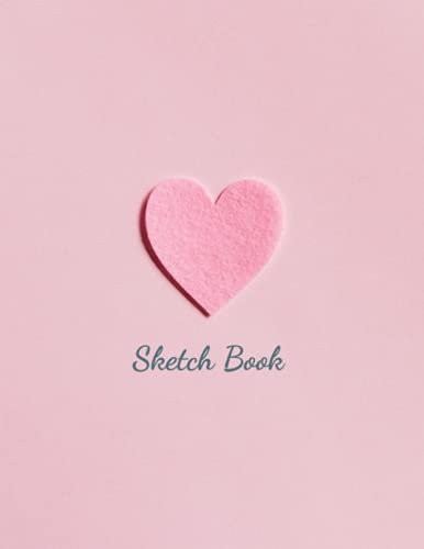 Pink Heart Sketch Book: For Drawing, sketching, Doodling, painting and writing, large size 8.5x11 inches 100 pages white paper