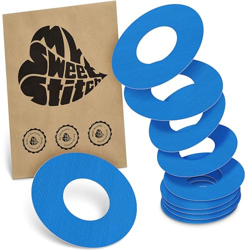MySweetStitch 10 Ringpatches für FreeStyle Libre 2/Select rund Blue | Stabilisiert ablösende Ränder, Mitte bleibt frei, wasserfest und flexibel, bis zu 15 Tage Halt