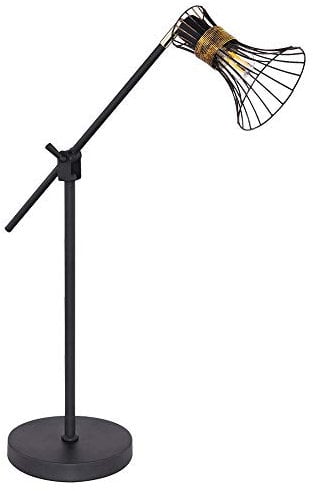 etc-shop Schreib Tisch Lese Lampe Ess Zimmer Stab Kegel Leuchte SCHWARZ-GOLD vestellbar