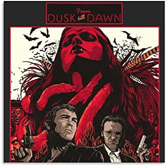 Poster, Motiv: From Dusk Till Dawn 1996, Action, Horror-Film, 9 Poster, coole Kunstwerke, Malerei, Wandkunst, Leinwanddrucke, hängendes Bild, Heimdekoration, Poster, Geschenkidee, 50 x 50 cm