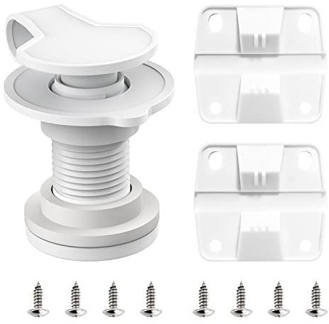 Cooler Replacement Parts Kit for Coleman,Ice Chest Plastic Hinges,Cooler Xtreme Drain Plug Assembly and Stainless Steel Screws Sets Compatible with Coleman Coolers(1.5 Shaft Length)