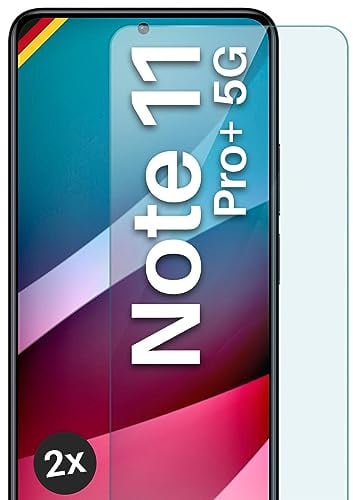 moex Schutzfolie für Redmi Note 11 Pro+ 5G Glas 9H Härte, gehärtetes Schutzglas, Panzer Schutz Glas Displayschutz Folie, kompatibel mit jeder Handy Hülle, ShockProtect 2 Stück