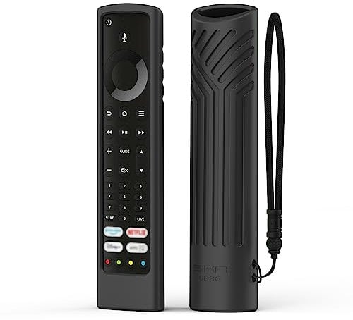 Universal Remote Control Cover for TOSHIBA CT-8565 Remote/JVC RM-C3253 Remote/Xiaomi Fire Smart TV F2/TCL CF630 Remote YKF494-B203, Anti Slip Silicone Remote Case Anti-Lost with Loop,Black