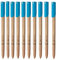 FLAIR Woody Kugelschreiber-Box-Packung, 0,7 mm Spitzengröße, attraktives holziges Design, gleichmäßiges Tintenflusssystem mit niedrigviskoser Tinte, schmierfreies Schreiben, blaue Tinte, Set mit 10