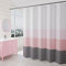 Rideau Douche Rose Gris Blanc Rideau de Douche Anti Moisissure Polyester Rideaux de Douche Impermeable Rideau Douche Tissu Rideau de Douche avec 12 Crochet