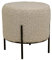 House Nordic Pouf Alford Taupe Lammfell Optik Hocker rund Beistelltisch 35x37 cm
