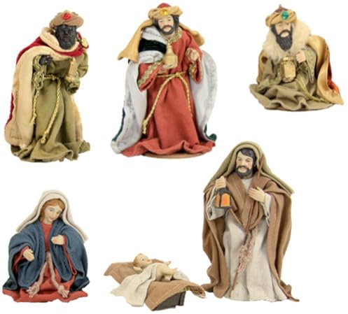 FADEDA 6X Krippenfiguren orientalisch, Ankleidefiguren/Höhe:11 cm/handbemalt/detailgetreue Krippen Figuren - Weihnachten Tisch Dekoration Krippe Zubehör