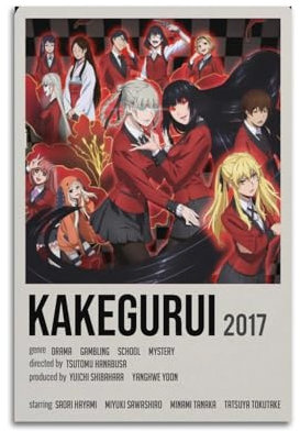 Terp Kakegurui Poster, Wandkunst, Poster, Geschenk für Freunde, Schlafzimmer, Wohnzimmer, Dekoration, modern, ästhetisch, ungerahmt, 30 x 45 cm