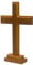 Easnea Wandkreuz aus Holz mit Ständer, Holzkreuz Statue, christliches Jesuskreuz, Tischkreuz aus Holz, Stehkreuz doppelseitig, für Zuhause, Kapelle, Kirche, Dekor