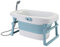 Bañera Plegable para Bebé Con Taburete de Baño, Antideslizante, para Niña o Niño, Desde El Nacimiento Hasta Los 7 Años, Altura: 43,7 cm (Azul)