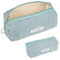 Deepton Mäppchen Cord-Stoff, Federmäppchen Milchig Hellblau für Mädchen Teenager, Federtasche Stiftetasche Stiftemappe Pencil Case Schulmäppchen für Schule, Büro - Hellblau