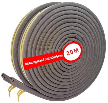 Guarnizione Finestra, 20 m Paraspifferi Finestre, Antispifferi Finestra, Parafreddo per Finestre, Per l'isolamento Acustico, la Protezione Dalla Polvere, la Protezione Dagli urti, Marrone