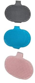 Kuvias 4-in-1 Pet Grooming Gloves Pet Mitt - Clean Massage Brush & Stroke - Durable, Lightweight & Easy to Clean Rubber Curry Brush Dog Grooming Gloves - Dry Cleaning Gloves for Cats (Pack of 3)