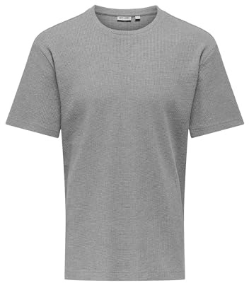 ONLY & SONS Men's Onstobie Reg Ss Tee, Light Grey Mix, XXL
