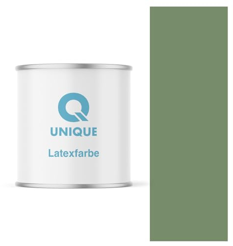 Q UNIQUE Latexfarbe 2L (ca.14m2) Grün Innenfarbe Wandfarbe Deckenfarbe Klasse 3 Mattfarbe Scheuerfest Hohe Deckkraft