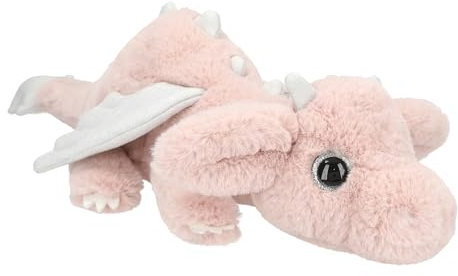Depesche 13428 TOPModel - Kuscheltier Drache in Rosa, ca. 50 cm großes Plüschtier mit silbernen Flügeln