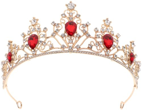 IWOWHERO Strass Krone Edelstein Krone Party Kopfbedeckung Und Diadem Für Frauen Und Mädchen Braut Festzug Hochzeit Festspiele Abschlussball Fotografie 5.91 X 5.91 X 3.15 in