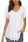 ACDAY Womens Tops Dressy Casual Womens Blouses and Tops Dressy Sparkly Tops for Women Tummy Coverage Womens Short Sleeve Blouses Summer Tops for Women 2025 Trendy Blouse for Women UK Elegant White