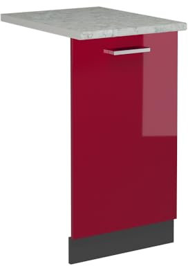 Vicco Tapa del lavavajillas R-Line, Rojo Burdeos Alto Brillo, 45 cm, ET Mármol