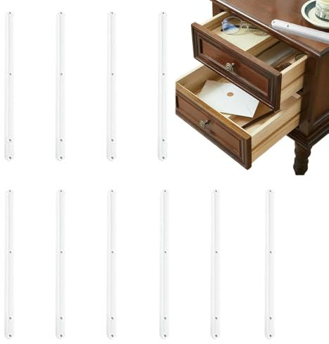 10 guías de plástico ultra silenciosas para cajones de 298 mm para tener armarios ranurados, armarios, cajones de cocina