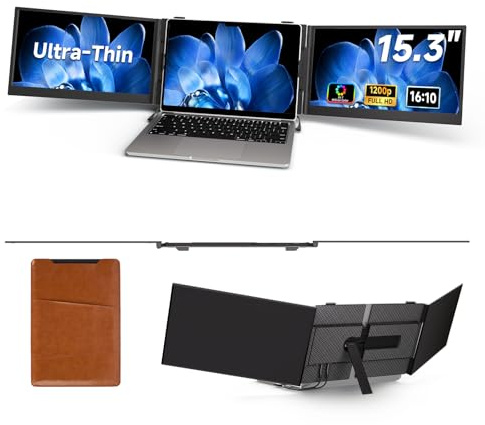 DZVW Screen Extender - HDR Laptop Screen Extender HDMI USB C Travel External Display with Smart Cover Gaming Monitor for PC MAC Switch Phone Computer-S08