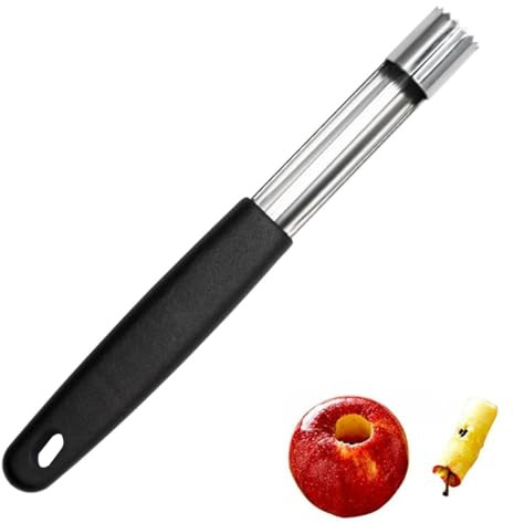 GHPKOTW Descorazonador de Manzanas de Acero Inoxidable de 1 Pieza con Mango Antideslizante para Descorazonar Fácilmente, Ahorra Tiempo y Esfuerzo, colgable, Negro