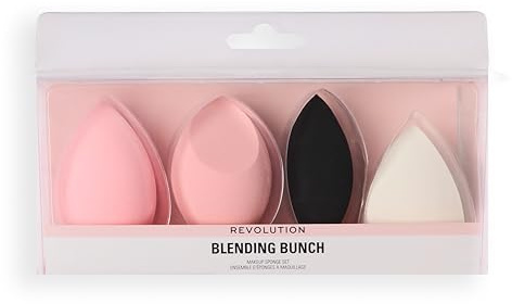 Revolution Blending Bunch Makeup Sponge Set, For a Perfect Blend Every Time, Washable & Reusable, Assorted Shapes & Sizes, Pack of 4