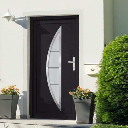 Générique Porte d'entrée Anthracite 88x200 cm PVC,Matériaux de Construction, Portes, Portes d'entrée,3187879