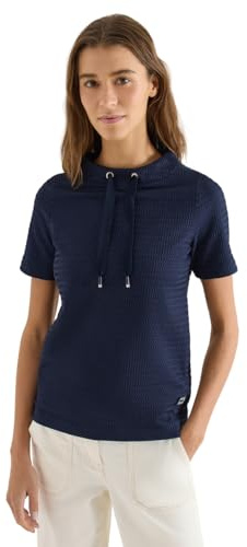 Damen Shirt mit Funnel Neck im Two-Tone-Look