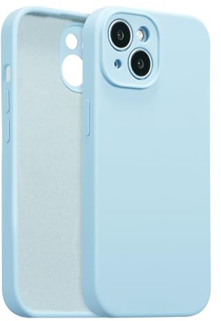 ZTOFERA Liquid Silicone Case for iPhone 14 Plus (6.7), Sky Blue | Anti-Scratch Soft Microfiber Lining, Fresh Solid Color, Lightweight, Full Camera Protection, Shockproof Protective Cover