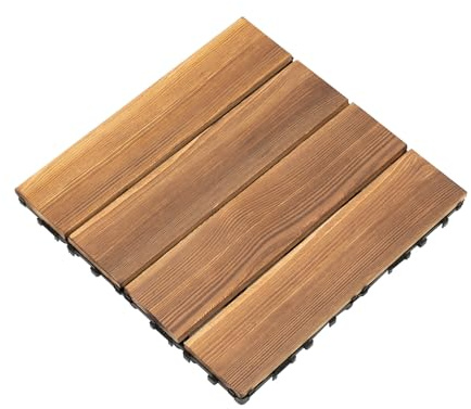36 baldosas de madera para terraza, suelo de balcón, suelo de terraza, adoptan un diseño de bloqueo de cuatro vías, para uso interior y exterior, (1 unidad: 30 x 30 x 2 cm)