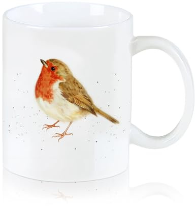 Nodrex Robin Mug, Robin Gifts for Women, Funny Friend Mugs for Women, Porcelain Coffee Cup, Cute Bird Mug Gift for Robin Lovers & Bird Enthusiasts