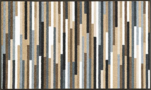 wash+dry Fußmatte, Mikado Stripes nature 75x120 cm, innen und außen, waschbar