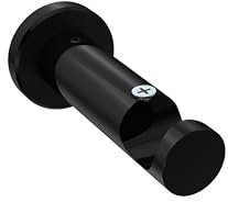 Interdeco Gardinenstangen Träger / Wandhalter Schwarz 7,5 cm Abstand offen 1-läufig 20 mm Ø Platon (2 Stück)