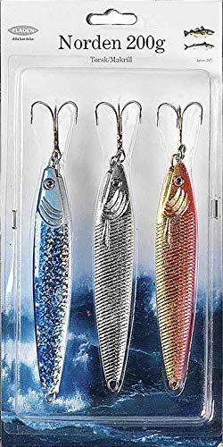 Fladen Pilker Norden 3er Pack, DREI verschiedenfarbige Pilker, verfügbar in den Gewichten 100g, 200g und 300g (3X 300g)