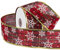 RUSPEPA Wired Christmas Holiday Ribbon - Rotes Und Grünes Kariertes Sackleinenband Mit Weißem Schneeflockendesign - 63 mm X 22 m Pro Rolle - Gold Wired Edge