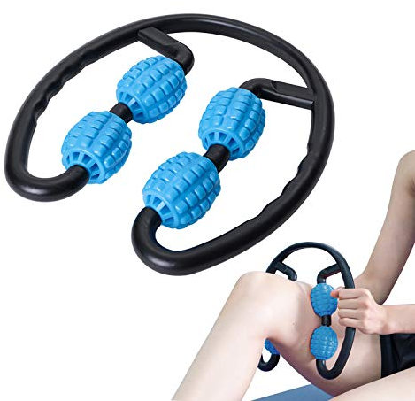 Rouleau de Massage à 360 Degrés, Appareils du Perdre du Poids, Brûleur de Graisse pour Jambes,Cuisses,Mollets,Cou,Bras et Corps, Relaxation Musculaire des Jambes (Bleu)