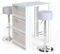 Vicco Bartisch-Set, Bartresen und Hocker, Weiß, 80 x 57 cm mit 2 Barhockern